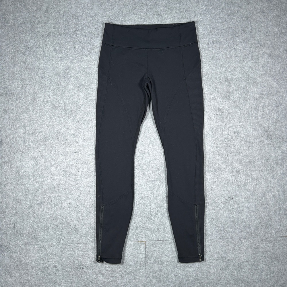 Lululemon Leggings Womens 6 Black Tight Stuff Tight Ankle Zip Yoga Running
